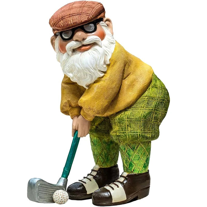 Golf Gnome Resin Statue