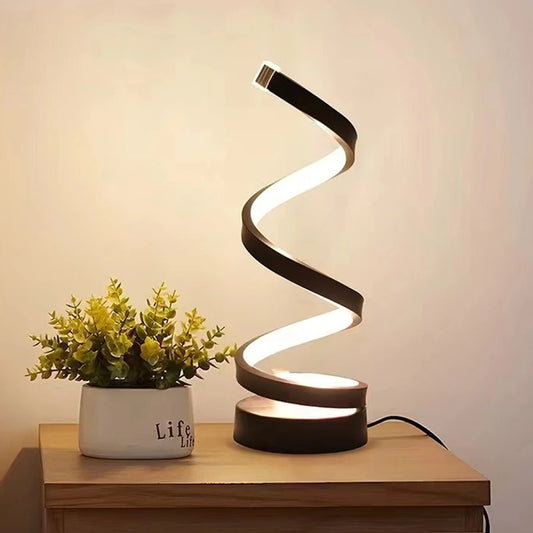 Spiral LED Bedside Table Lamp