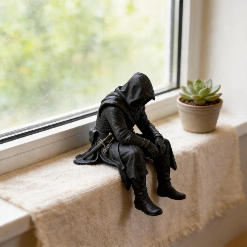 Mysterious Seated Figure Desk Ornament