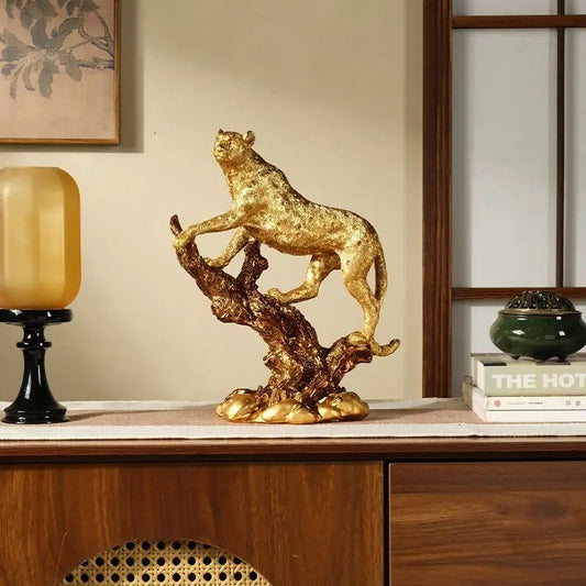 Majestic Leopard Resin Sculpture