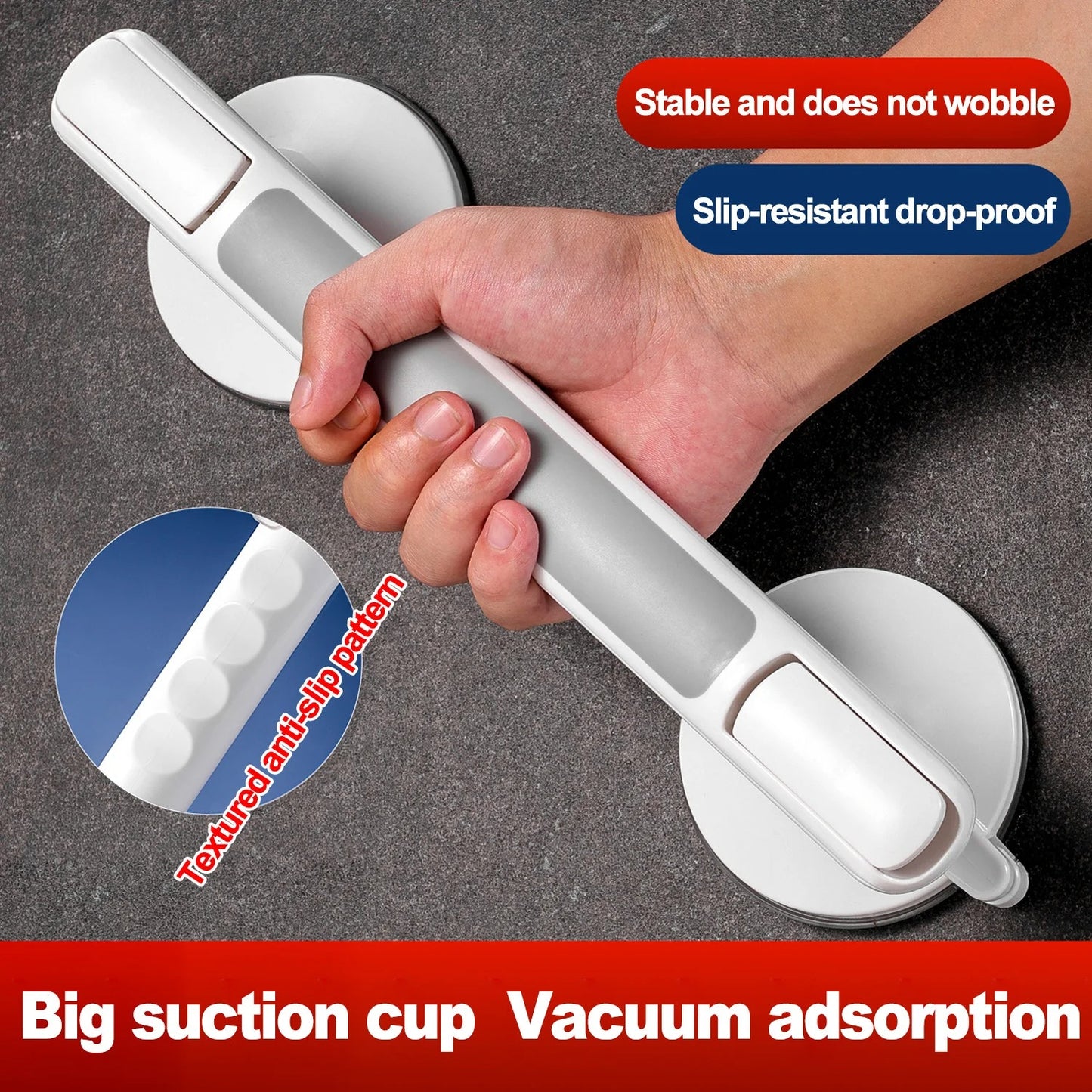 Anti-Slip Shower Grab Handle with Strong Suction