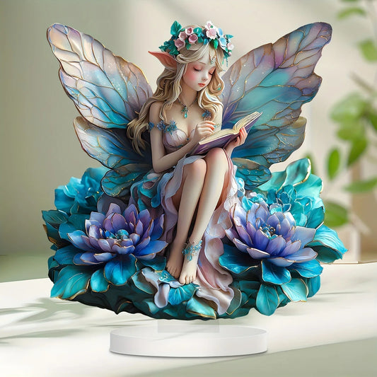 2D Acrylic Fairy and Book Tabletop Decoration