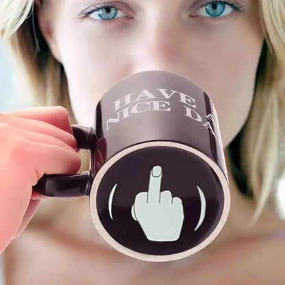 Funny Middle Finger Mug – Creative Ceramic Coffee Cup Gift