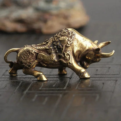 Mini Brass Fighting Bull