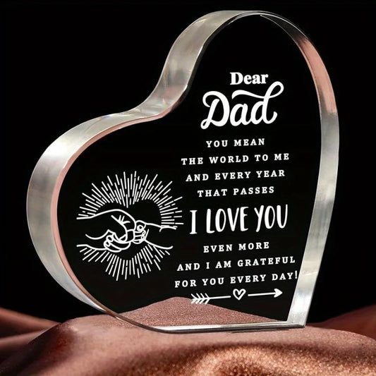 Engraved Dad Heart Paperweight
