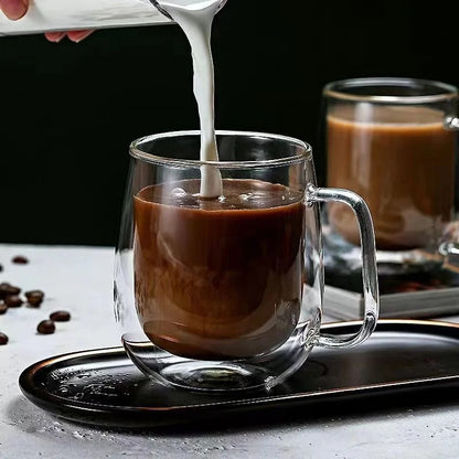 Double Wall Glass Coffee Mug – Heat Resistant