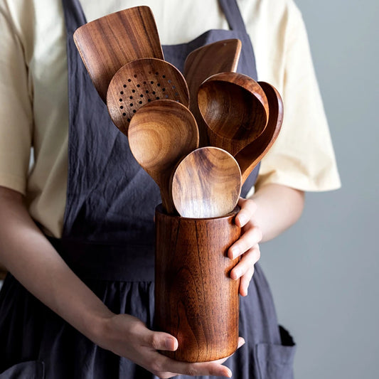 Premium Wooden Kitchen Utensil Set