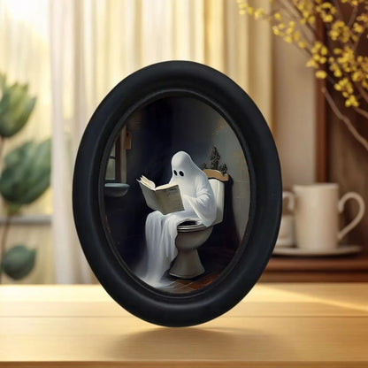 Ghost Reading on Toilet Wall Decor