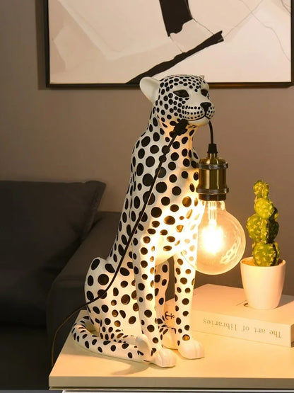 Cheetah Table Lamp Sculpture