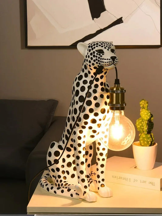 Cheetah Table Lamp Sculpture