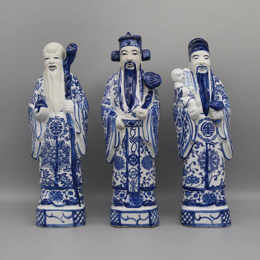3-Piece Fortune, Prosperity & Longevity Figurine Set
