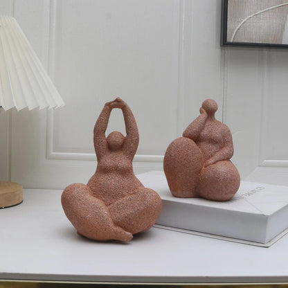 Abstract Curvy Woman Sculpture - 3(PCS)