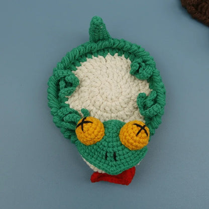 2 Matching Animal Crochet Cup Coasters