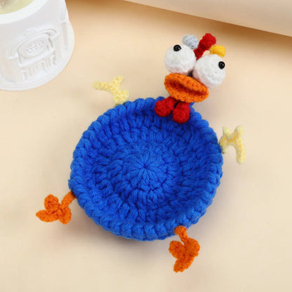 2 Matching Animal Crochet Cup Coasters