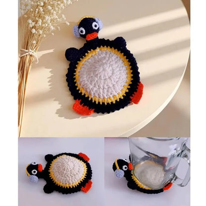 2 Matching Animal Crochet Cup Coasters
