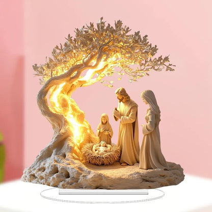 Acrylic Nativity Scene Light-Up Christmas Decor