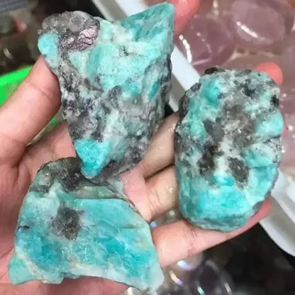 3-Piece Natural Amazonite Crystal Set