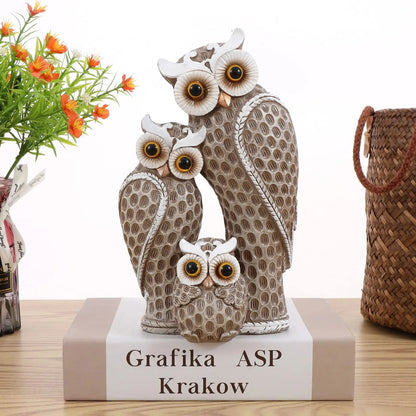 Cute Owl Family Figurine - 3pcs