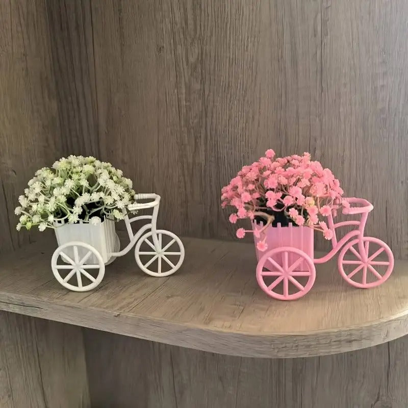 Mini Bicycle Flower Basket - Desktop & Shelf Decor