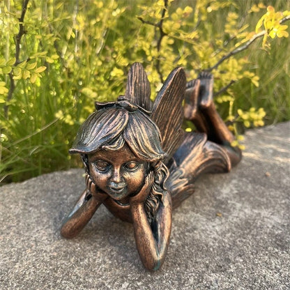Lying Garden Fairy Figurine