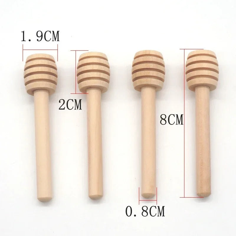 10-Piece Wooden Honey Dipper Set