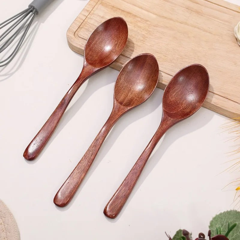 Long Wooden Spoons – 10pcs Set for Soup & Stirring