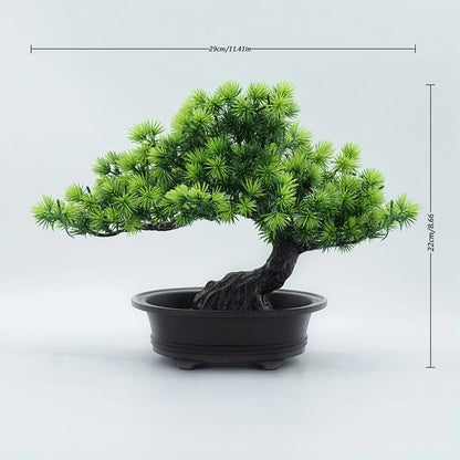 Lifelike Mini Bonsai Plant – Artificial Greenery Décor