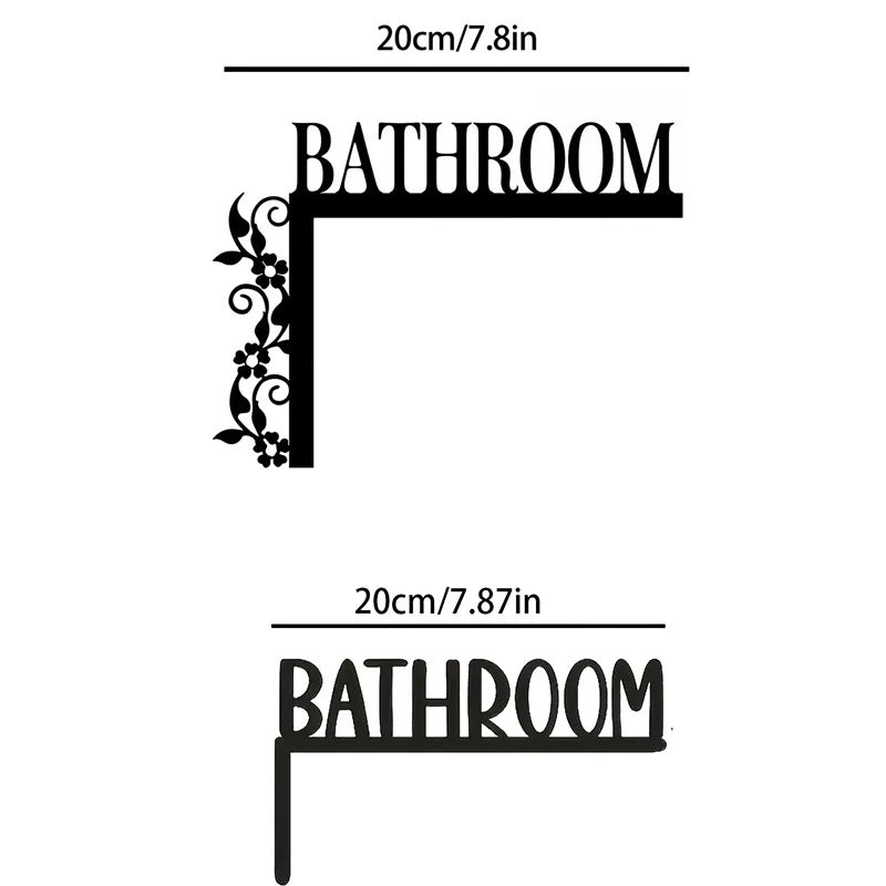 Elegant Metal Bathroom Sign