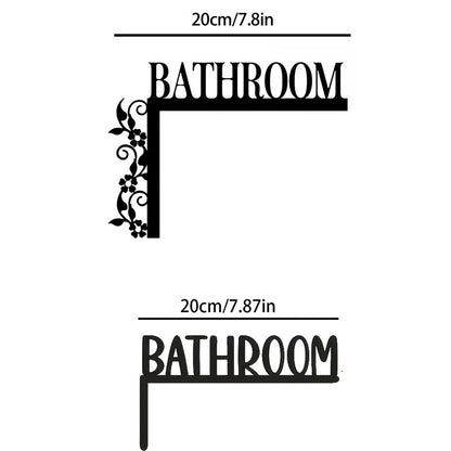Elegant Metal Bathroom Sign