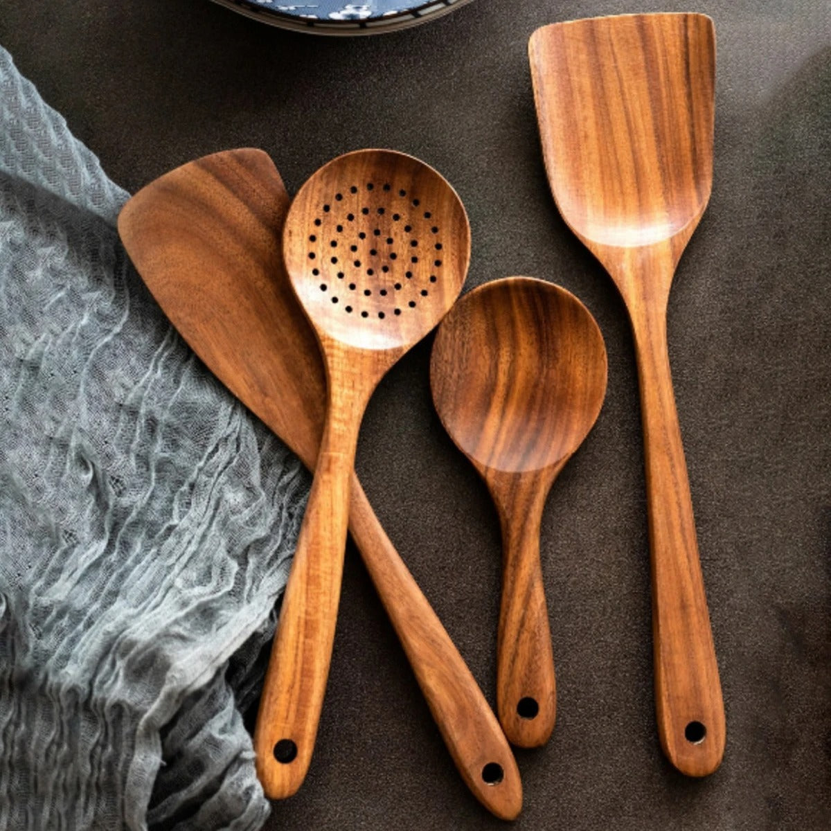 Premium Wooden Kitchen Utensil Set