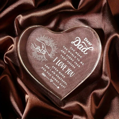 Engraved Dad Heart Paperweight