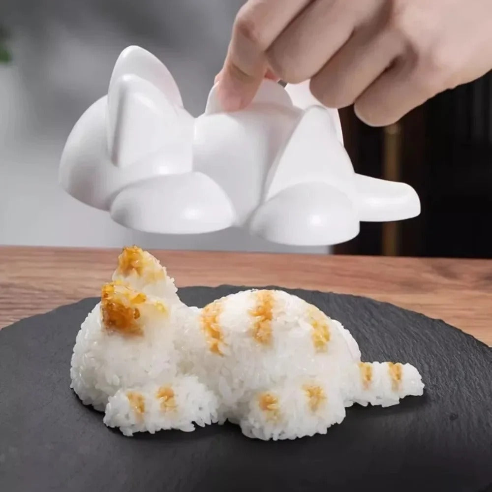 Cute Cat-Shaped Onigiri Rice Mold
