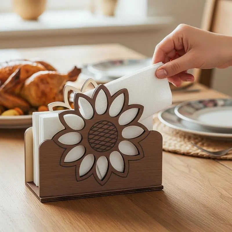 Sunflower Wooden Napkin Holder