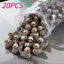 20-Piece Skull Duck Resin Ornament Set