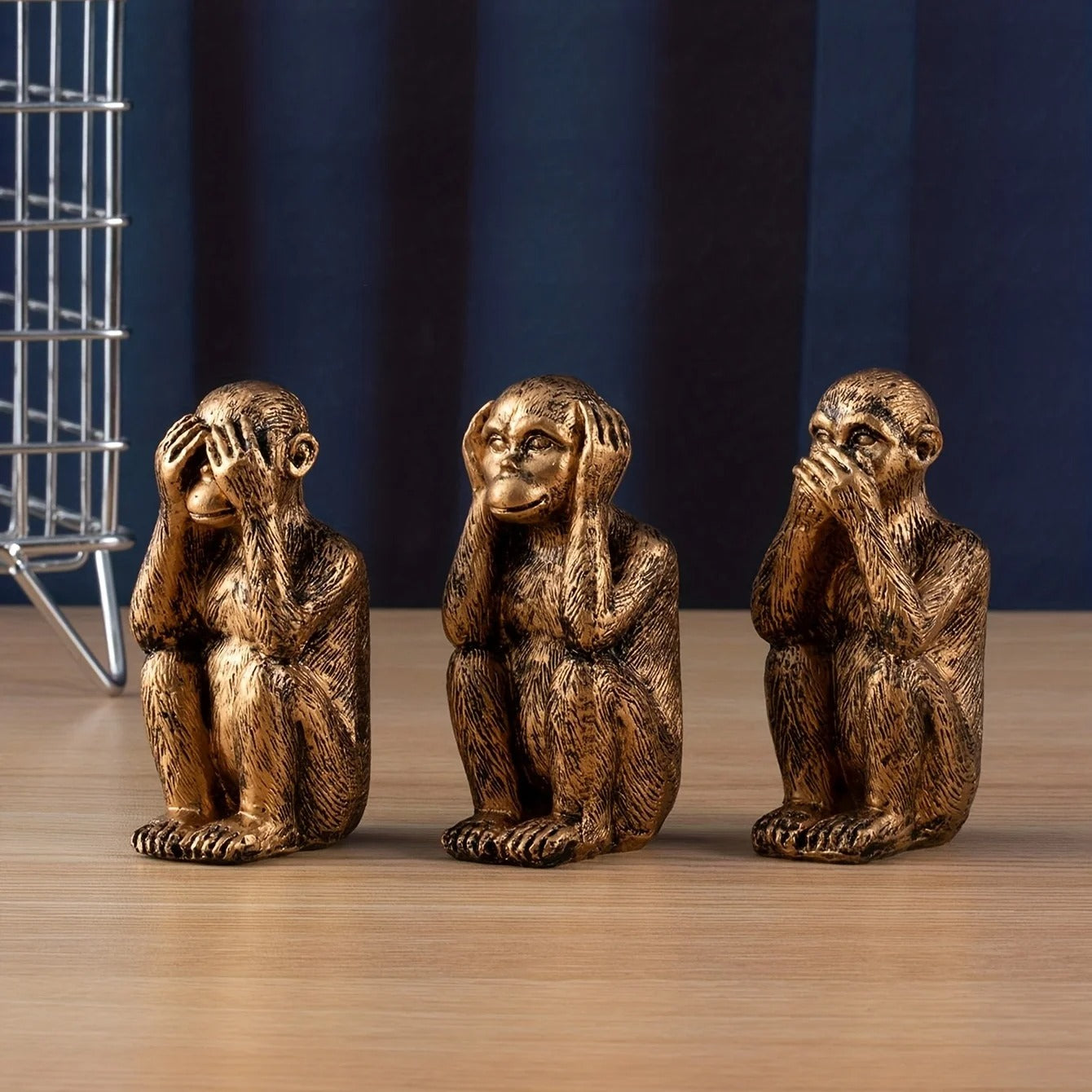 See, Hear, Speak, No Evil Monkey Sculpture Set - 3Pcs