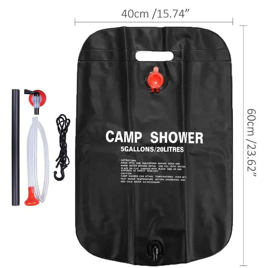 Solar Camp Shower Bag – Foldable Portable Outdoor Shower for Camping, Hiking & Travel