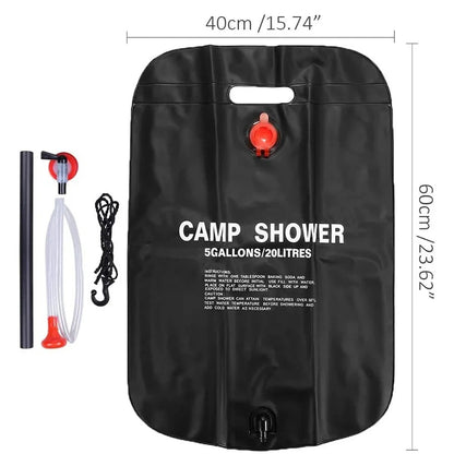 Solar Camp Shower Bag – Foldable Portable Outdoor Shower for Camping, Hiking & Travel