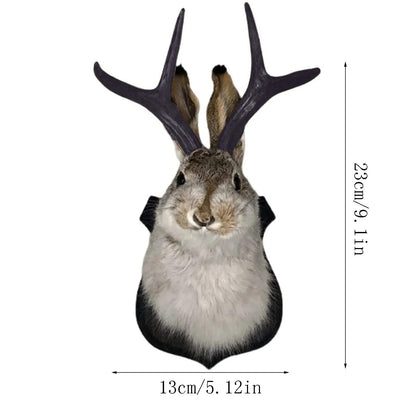 Rabbit with Antlers Wall Sculpture
