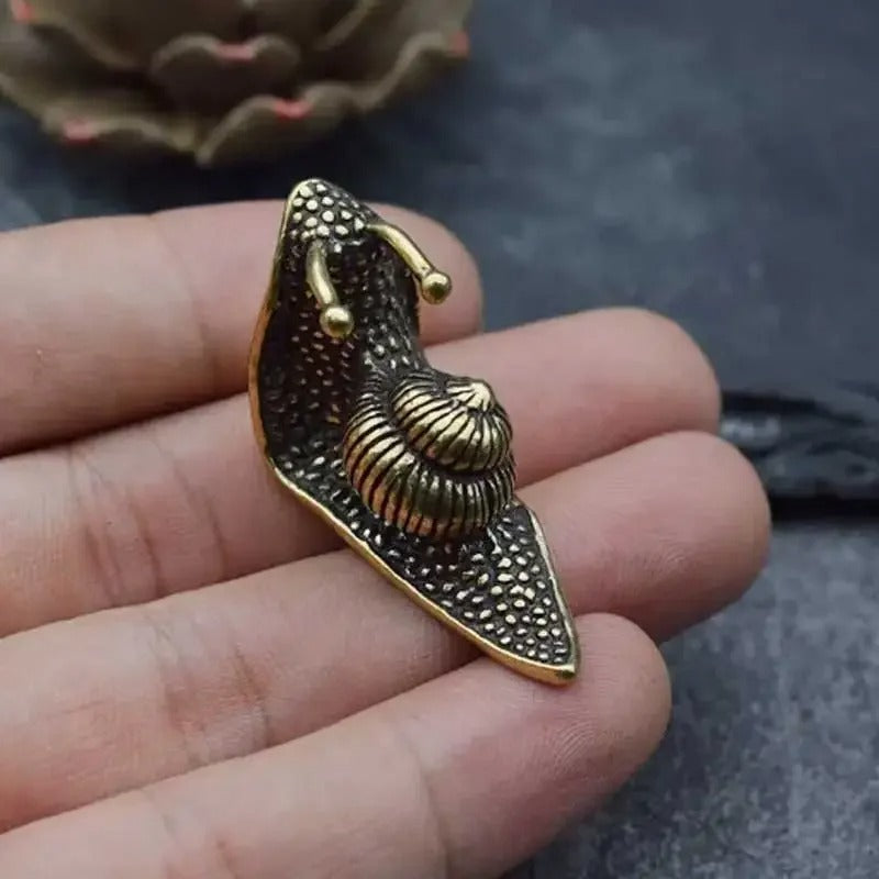 Lucky Bronze Mini Snail Figurine