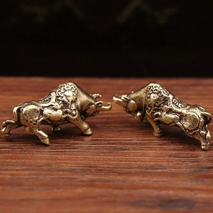 Mini Brass Fighting Bull