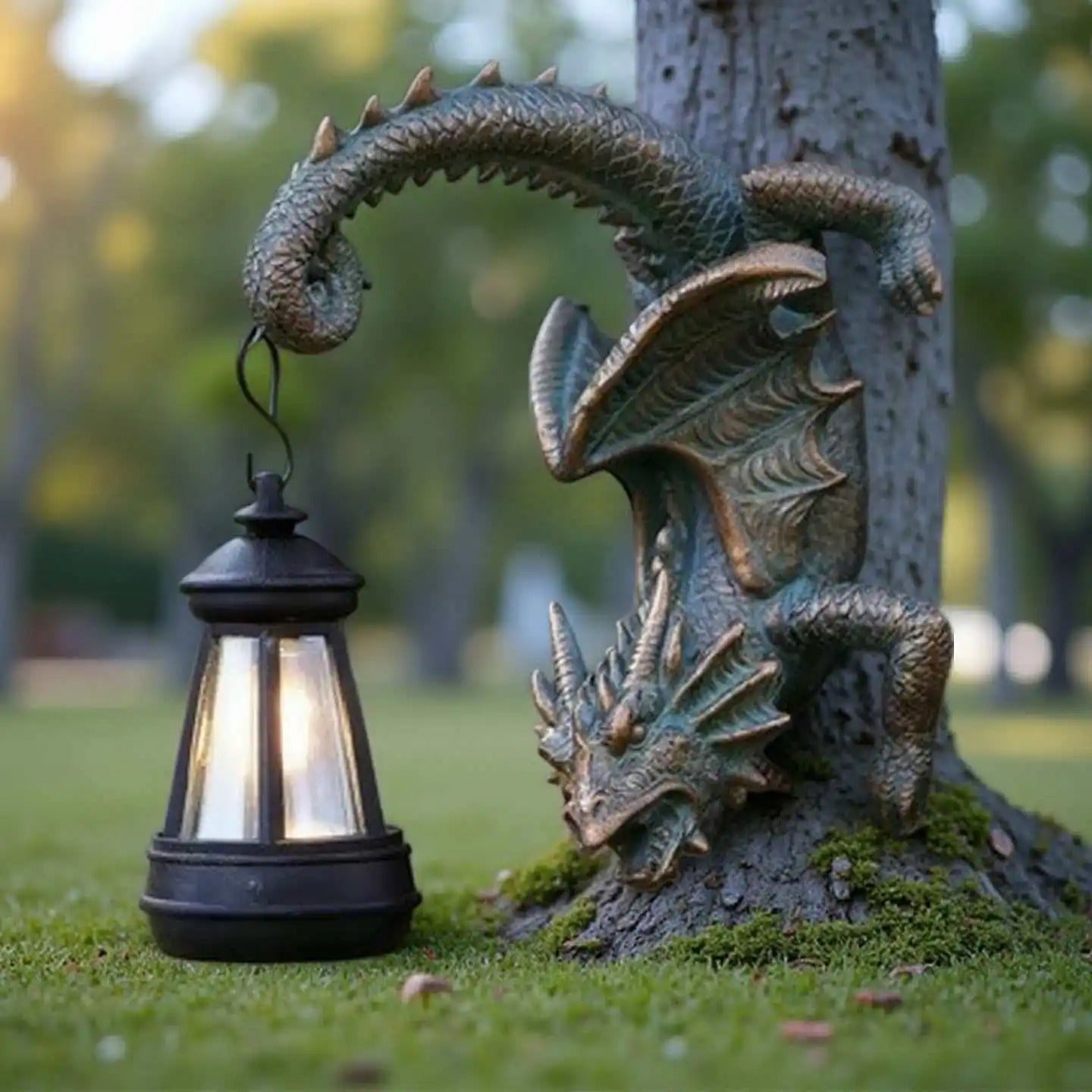 Solar Dragon Lantern Statue