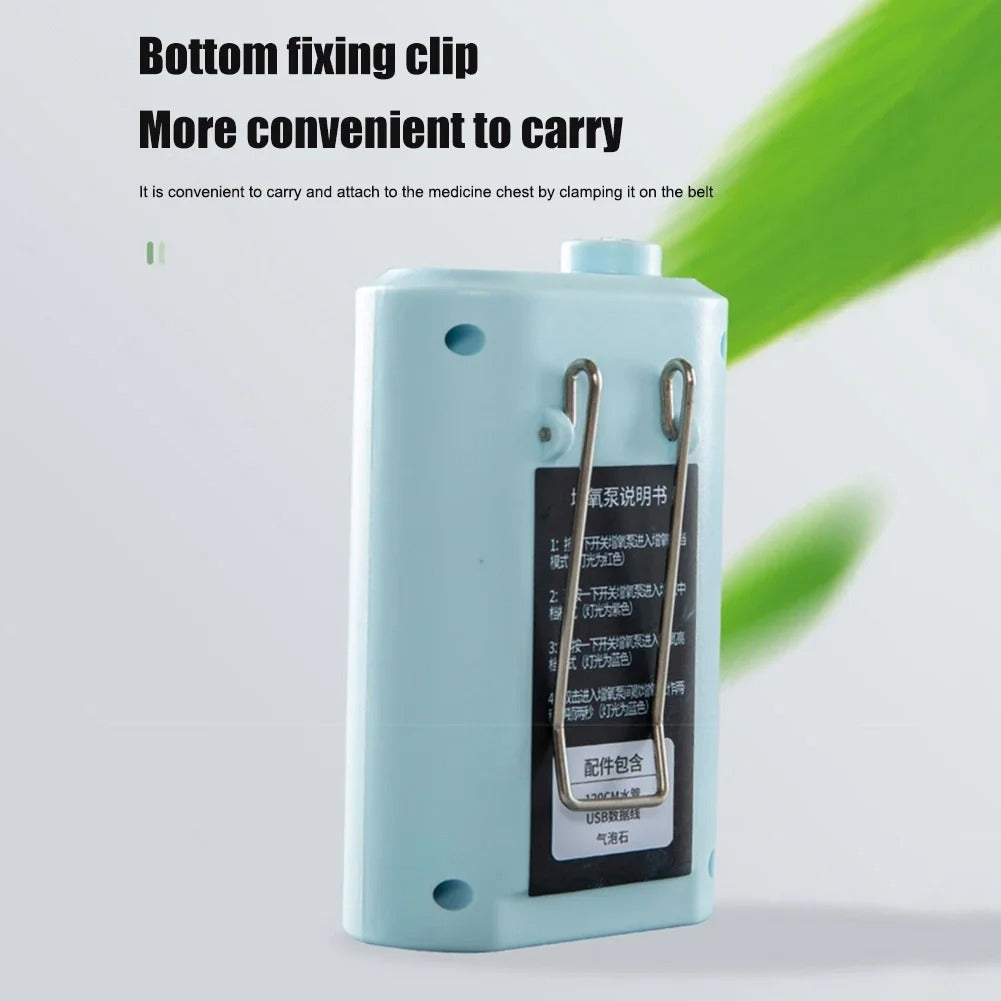 USB Rechargeable Fish Tank Air Pump – Portable Oxygen Aerator for Fishing & Aquariums