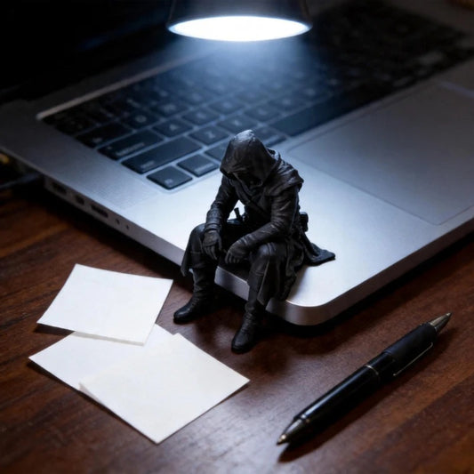 Mysterious Seated Figure Desk Ornament
