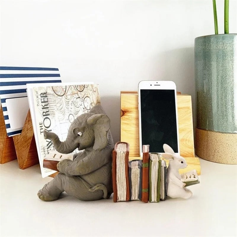 Elephant & Rabbit Bookend Set