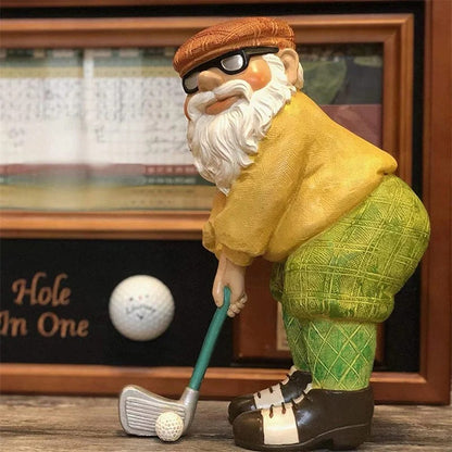 Golf Gnome Resin Statue