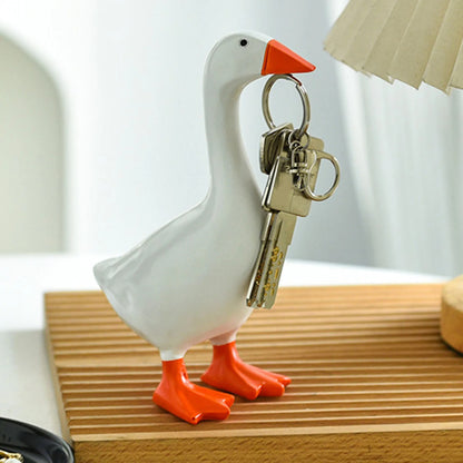 White Goose Key Holder Figurine