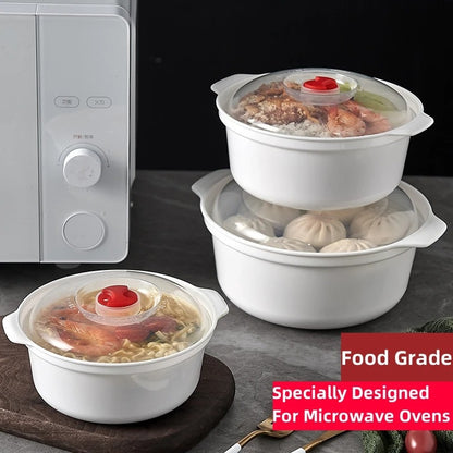 Microwave-Safe Plastic Bowl Set with Lids – 3pcs