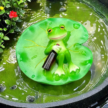 Floating Frog Lily Pad Pond Ornament
