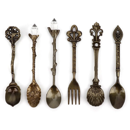 6-Piece Vintage Cutlery Set – Zinc Alloy Spoons