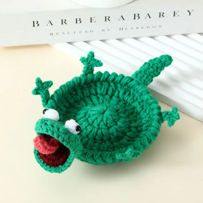 2 Matching Animal Crochet Cup Coasters